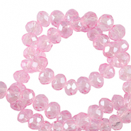 Perline sfaccettate 3x2mm rondella rosa azalea