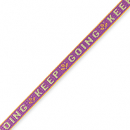 Nastro con testo "keep going" viola paisley-verde
