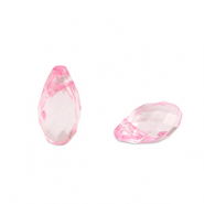 Perline in acrilico goccia rosa trasparente