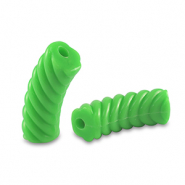 Perline in acrilico tubo spirale verde