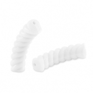 Perline in acrilico tubo spirale bianco