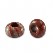 Perline di pietra naturale Granito a rondella 14mm rosso borgogna