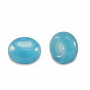Perline di pietra naturale glas a rondella 14mm blu acqua