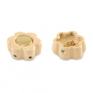 Perline Tile fiore beige albicocca-oro