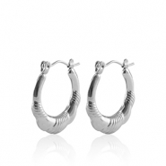 Orecchini in acciaio inossidabil a cerchio 20mm argento