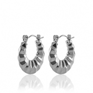 Orecchini in acciaio inossidabil a cerchio 20mm argento
