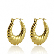 Orecchini in acciaio inossidabil a cerchio 22mm oro