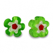 Perline Millefiori fiore verde primavera