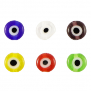 Perline Millefiori disco occhio 6mm multicolore