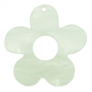 Pendenti in resina fiore verde menta neon