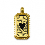 Ciondoli di metallo DQ cuore oro (privo di nichel)