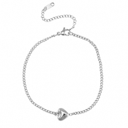 Bracciali in acciaio inossidabile cuore argento