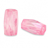 Perline sfaccettate tubo rosa peonia