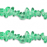 Perline di vetro Chips trasparente-verde Nilo