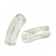 Perline in acrilico tubo trasparente glitterato-rivestimento AB