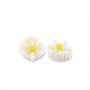 Perline in resina fiore 8mm bianco