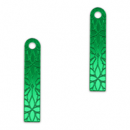 Ciondoli accattivanti barra fiore verde kelly metallico