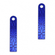 Ciondoli accattivanti barra fiore blu royal metallico