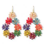 Orecchini sfaccettati goccia oro-multicolore