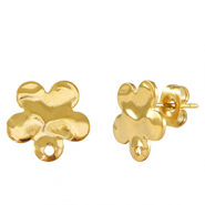 Orecchini in acciaio inossidabile fiore oro