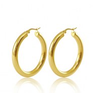 Orecchini in acciaio inossidabil a cerchio 40mm oro