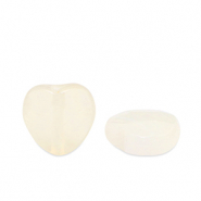 Perline in pietra naturale Agata cuore bianco prosecco trasparente