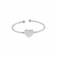 Anelli in acciaio inossidabile cuore argento