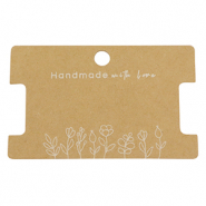 Cartoncini per bigiotteria "handmade with love" fiori marrone