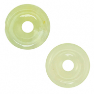Perline in pietra naturale Serpentino donut 20mm giallo verdastro