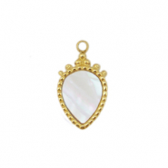 Ciondoli in acciaio inossidabile conchiglia goccia oro-bianco (colore naturale)