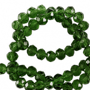 Perline sfaccettate 6x4mm rondella verde smeraldo scuro