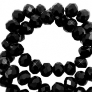 Perline sfaccettate 4x3mm rondella nero