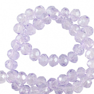 Perline sfaccettate 4x3mm rondella viola malva chiaro