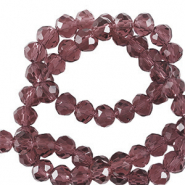Perline sfaccettate 4x3mm rondella magenta viola