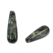 Perline in pietra naturale Labradorite goccia scintillante grigio