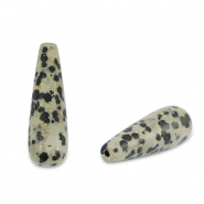 Perline in pietra naturale Dalmata goccia grigio