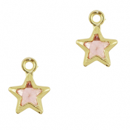 Pendenti di vetro Crystal Glass stella rosa-oro