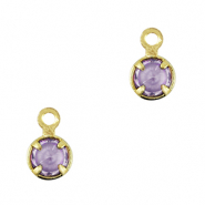 Pendenti di vetro Crystal Glass viola scuro-oro