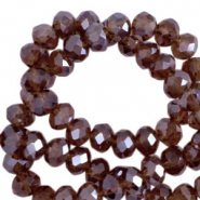 Perline sfaccettate 4x3mm rondella viola melanzana-effetto perlato