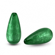 Perline Polaris Elements a forma di goccia Polmo verde agata