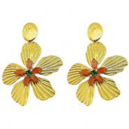 Orecchini in acciaio inossidabile fiore oro