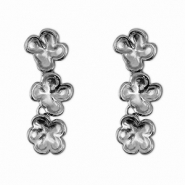 Orecchini in acciaio inossidabile fiore argento