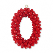 Orecchini sfaccettati ovale rosso