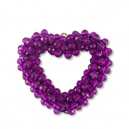Ciondoli sfaccettati cuore viola tillandsia