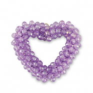 Ciondoli sfaccettati cuore viola