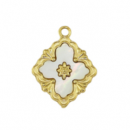 Ciondoli in acciaio inossidabile fiore oro