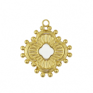 Ciondoli in acciaio inossidabile fiore oro /