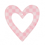 Pendenti in resina cuore rosa