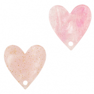 Pendenti in resina cuore rosa chiaro