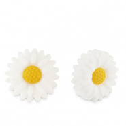 Perline di silicone fiore bianco
